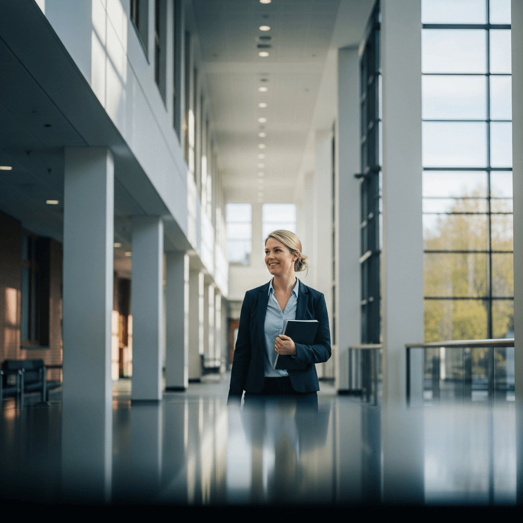 Professional ambtenaar in moderne kantooromgeving